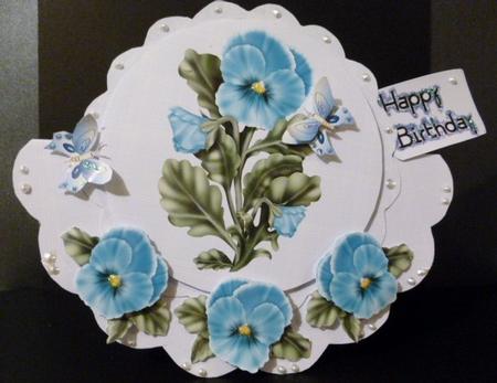 Blue Pansy Rocker Card Mini Kit by Susan Powell-Barton