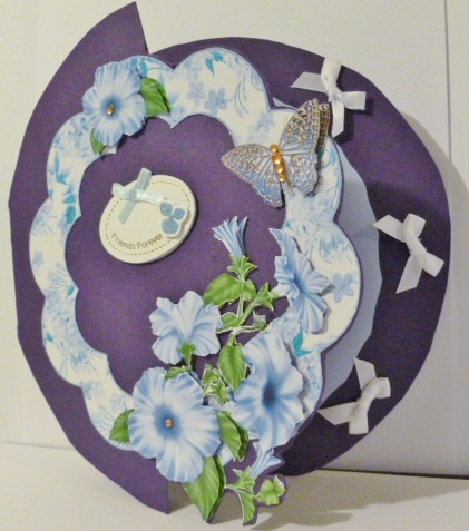 Blue Petunia and Butterflies Decoupage Frame by Susan Powell-Barton