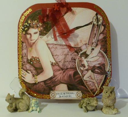 Forest Fairy Acantha (dark Pink) 8x8 Quick Card by Susan Powell-Barton