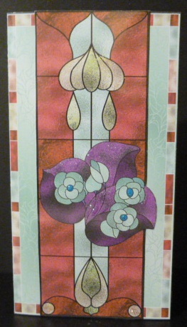 Stained Glass Floral Panel Card by Susan Powell-Barton