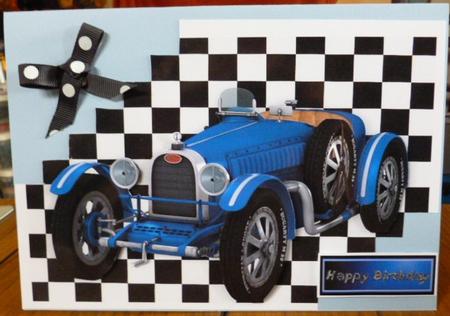 1926 Grand Prix Blue Racing Car by Susan Powell-Barton