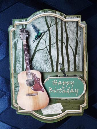 Hummingbird Guitar - Green by Susan Powell-Barton