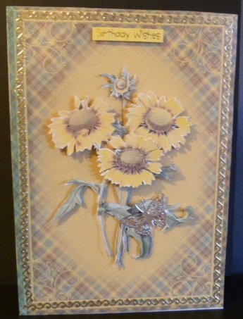 Sunflowers Card Front by Susan Powell-Barton