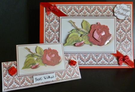 Red Rose Quick Card by Susan Powell-Barton