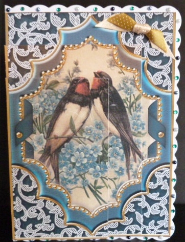 Birds Fancy Bracket 7x5in One Corner Stacker by Susan Powell-Barton