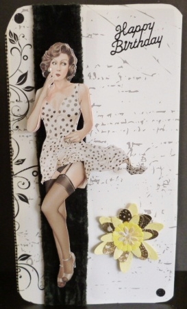 1950's Pin Up Girl Eva Grace Decoupage Sheet (cream) by Susan Powell-Barton