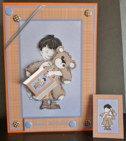 I Love My Teddy Card Front and Decoupage by Susan Powell-Barton