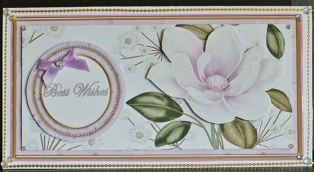 Lilac Magnolia Best Wishes Dl Decoupage Topper by Susan Powell-Barton