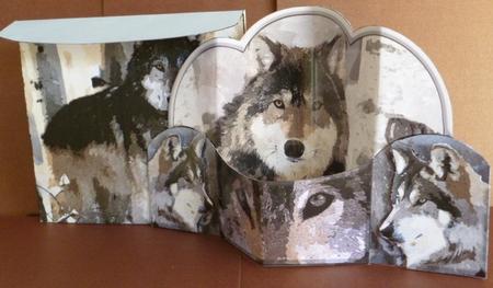 Wolf Pop Out Card & Envelope by Susan Powell-Barton