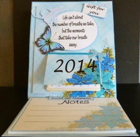 Butterfly Blue Easel Calendar by Susan Powell-Barton