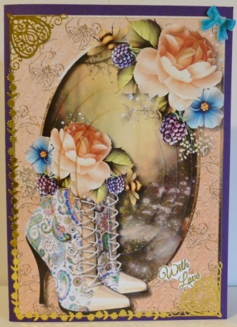 Paisley Boots & Peach Roses Pyramid by Susan Powell-Barton