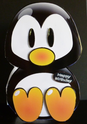 Baby Penguin Shaped Card 8 x 8 by Susan Powell-Barton