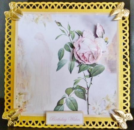 Beauty Beneath the Rose Card Front with Decoupage by Susan Powell-Barton