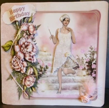 1920's Pink Rose Lady Mini Kit by Susan Powell-Barton