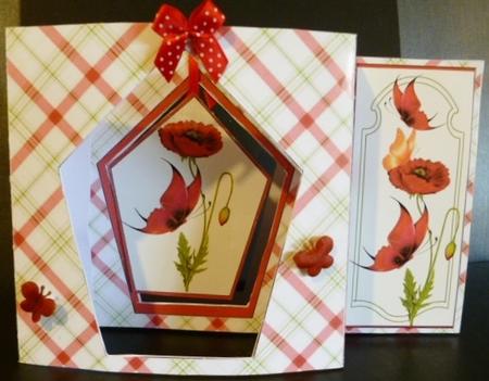 Box Side Aperture Card - Red Poppies by Susan Powell-Barton