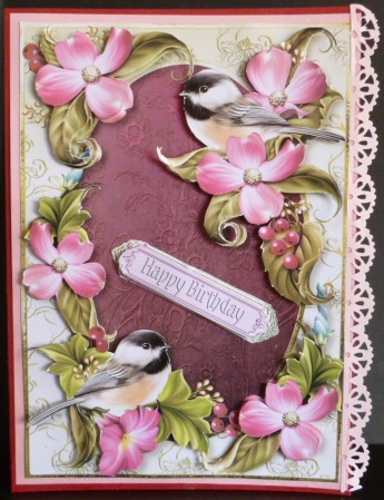 Pink & Green Delight (birds & Flowers) by Susan Powell-Barton