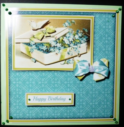 Dove & Blue Flowers 6x6 Quick Card by Susan Powell-Barton