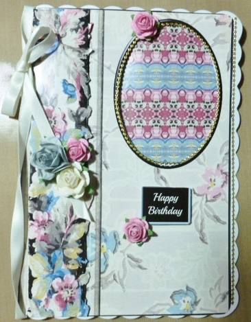Trendy Vintage Flowers Aperture Card by Susan Powell-Barton