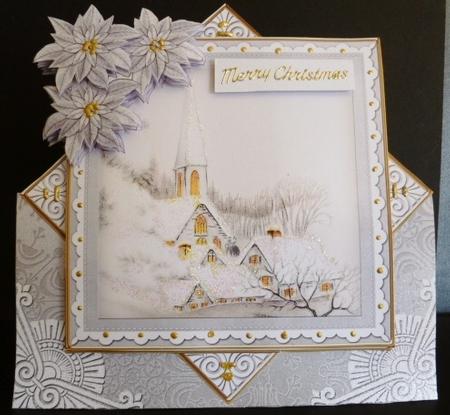 Ice Church Silver Poinsettia Diamond Card Mini Kit by Susan Powell-Barton