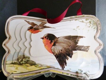Beautiful Vintage Painted Birds Shaped Card Mini Kit by Susan Powell-Barton