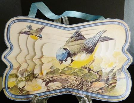 Beautiful Vintage Painted Birds Shaped Card Mini Kit by Susan Powell-Barton