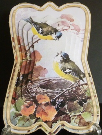 Beautiful Vintage Painted Birds Shaped Card Mini Kit by Susan Powell-Barton