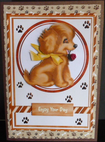 Lovely Cute Puppy on a Round Disc  by Susan Powell-Barton