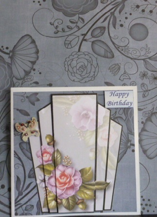 Dark Blue Retro Floral A4 Backing Paper by Susan Powell-Barton