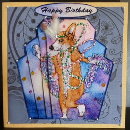 Corgi Flapper Dancing the Charleston Art Deco Style Pyramage by Susan Powell-Barton