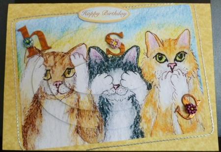 Three Wise Moggies Hear No Evil, See No Evil, Speak No Evil by Susan Powell-Barton