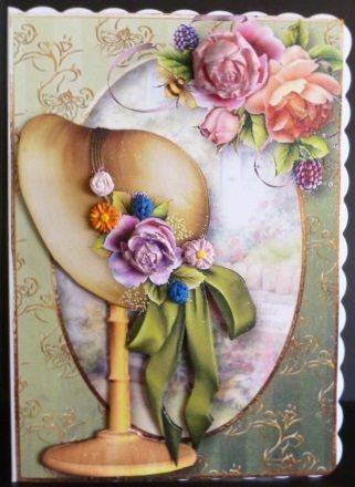 English Rose Bonnet at the Rose Cottage by Susan Powell-Barton