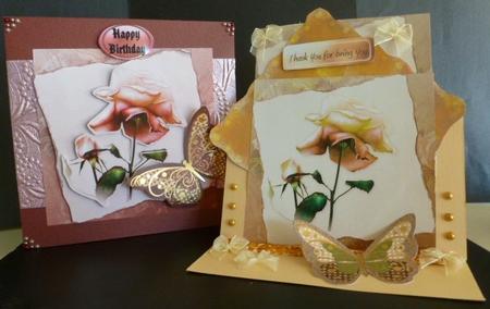 Soft Vintage Rose Toppers - Pink & Yellow by Susan Powell-Barton