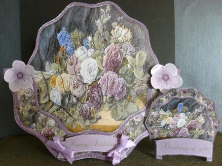 Vintage Painted Flowers Shaped Over the Edge Mini Kit by Susan Powell-Barton