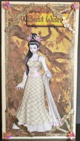 Oriental Lady Screen Dl Decoupage by Susan Powell-Barton
