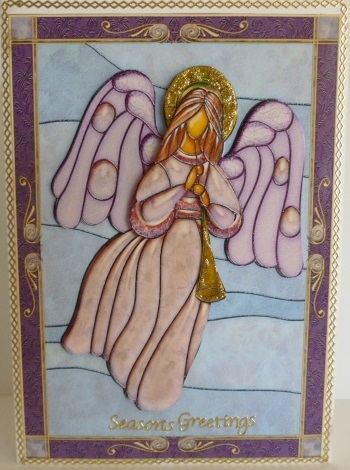 Christmas Stained Glass Angel + Decoupage by Susan Powell-Barton