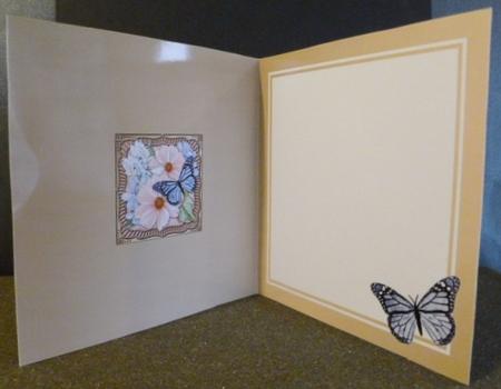 Pastel Flowers & Butterfly Round Edged Shape Matching Insert by Susan Powell-Barton