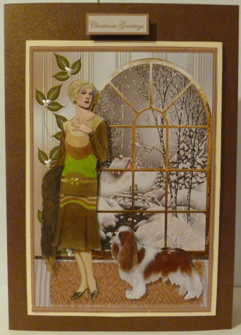 Shall We Go Out, Winter Scene Window View Card by Susan Powell-Barton