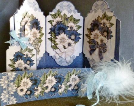 Floral and Lace Birthday Tri Panel Screen Kit by Susan Powell-Barton