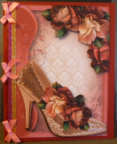 Rose Gold & Pink Sequin Shoe by Susan Powell-Barton