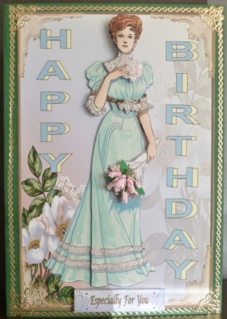 Lady in Green Decoupage Topper by Susan Powell-Barton