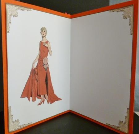 Lady in Red Card Making Blank Insert by Susan Powell-Barton