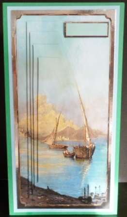 Sailing and Fishing Dl Card with Pyramid Layers by Susan Powell-Barton