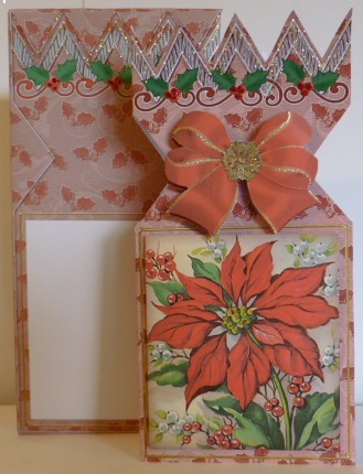Red Poinsettia Cracker Card & Envelope Mini Kit by Susan Powell-Barton