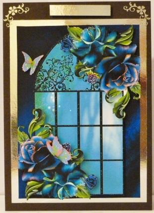 Enchanted Blue Roses Window by Susan Powell-Barton