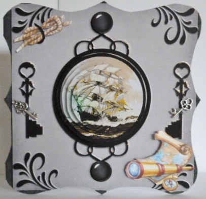 Ship Plaque Card Topper & Pyramid Layers by Susan Powell-Barton
