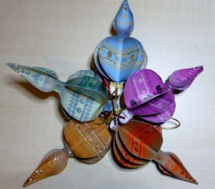 Six Christmas Baubles/ornaments Cu4cu by Susan Powell-Barton