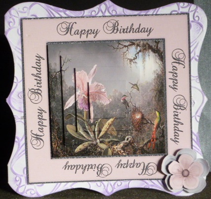 Happy Birthday Vintage Painted Birds & Flowers Topper by Susan Powell-Barton