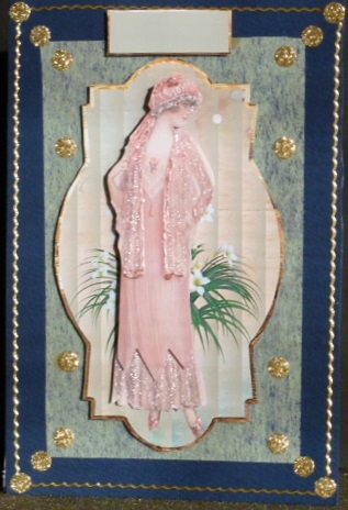 Vintage Lady in a Pink Dress Topper with Decoupage by Susan Powell-Barton