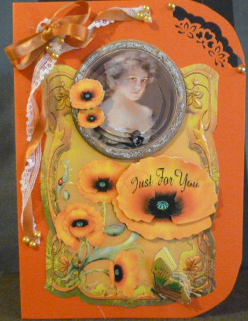 Golden Poppies Vintage Card Front 2 by Susan Powell-Barton