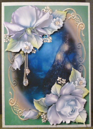 Pretty Porcelain Roses Golden Scene by Susan Powell-Barton